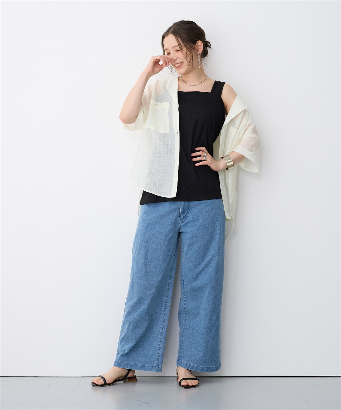 anyfee 【anyfee/プラスサイズ】美脚シルエットストレートデニムパンツ_sub_16