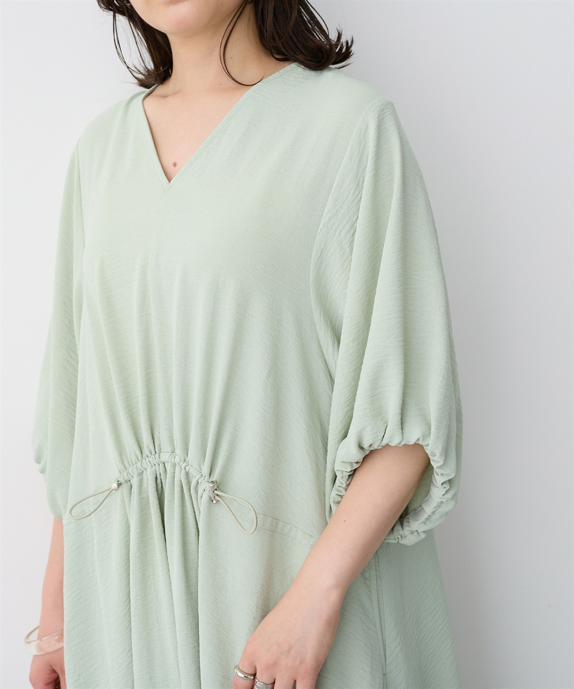 anyfee 【anyfee/プラスサイズ】エアリーシーウエストドロストギャザーワンピース_sub_10