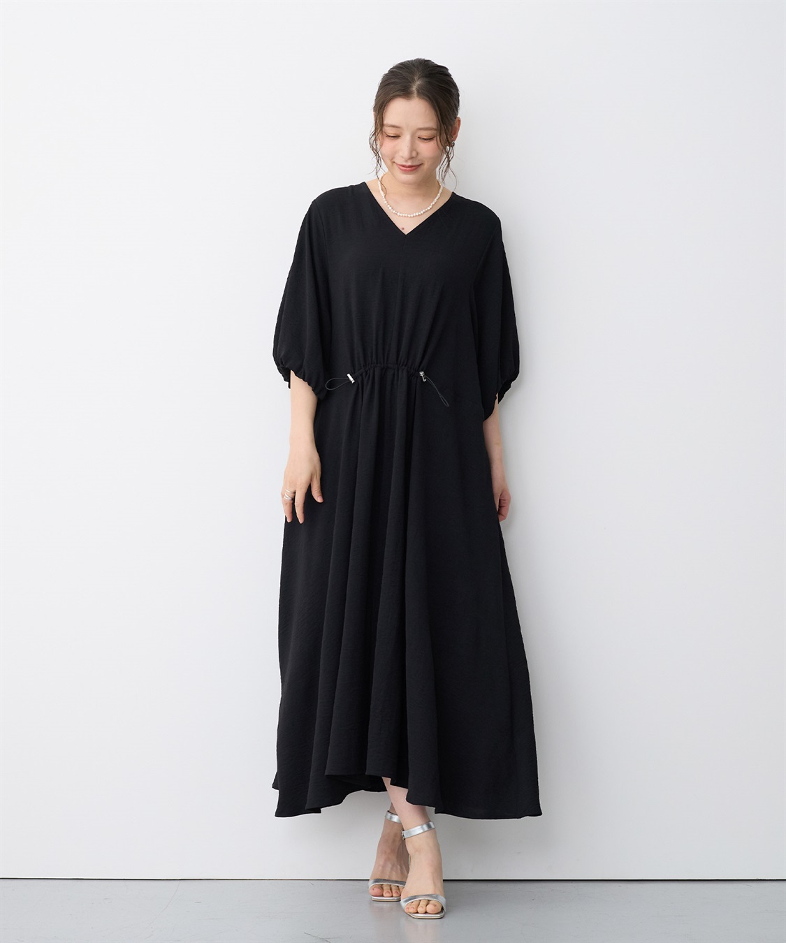 anyfee 【anyfee/プラスサイズ】エアリーシーウエストドロストギャザーワンピース_sub_14