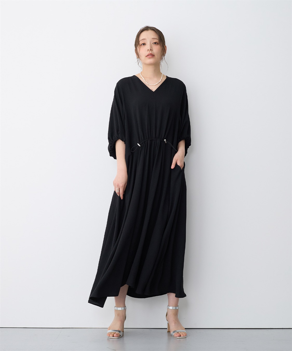 anyfee 【anyfee/プラスサイズ】エアリーシーウエストドロストギャザーワンピース_sub_15