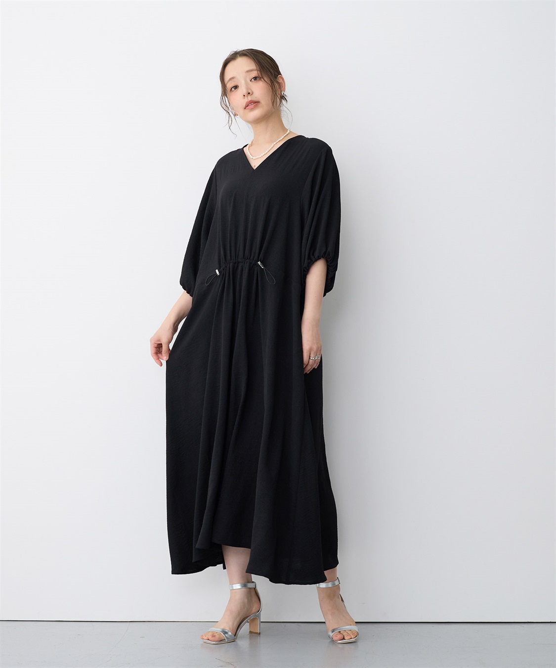 anyfee 【anyfee/プラスサイズ】エアリーシーウエストドロストギャザーワンピース_sub_16