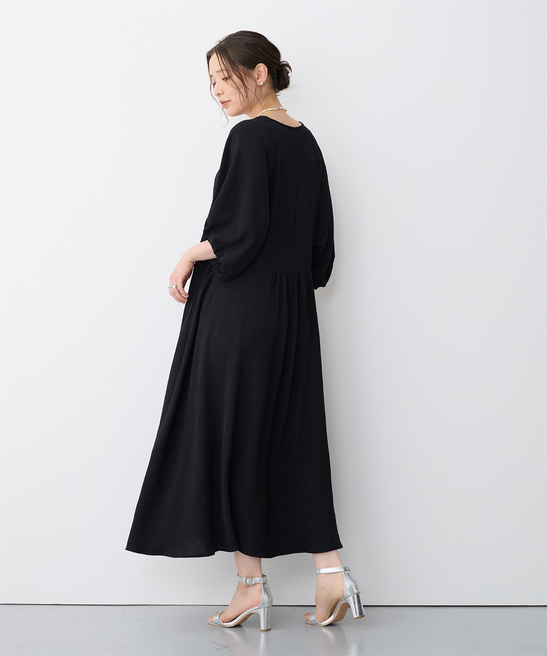 anyfee 【anyfee/プラスサイズ】エアリーシーウエストドロストギャザーワンピース_sub_20