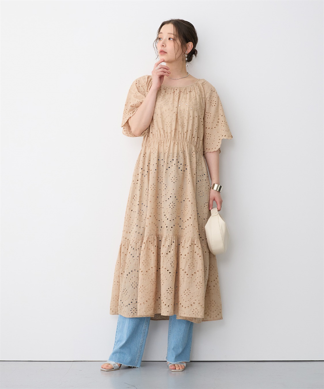 anyfee 【anyfee/プラスサイズ】パンチングレースワンピース_sub_1