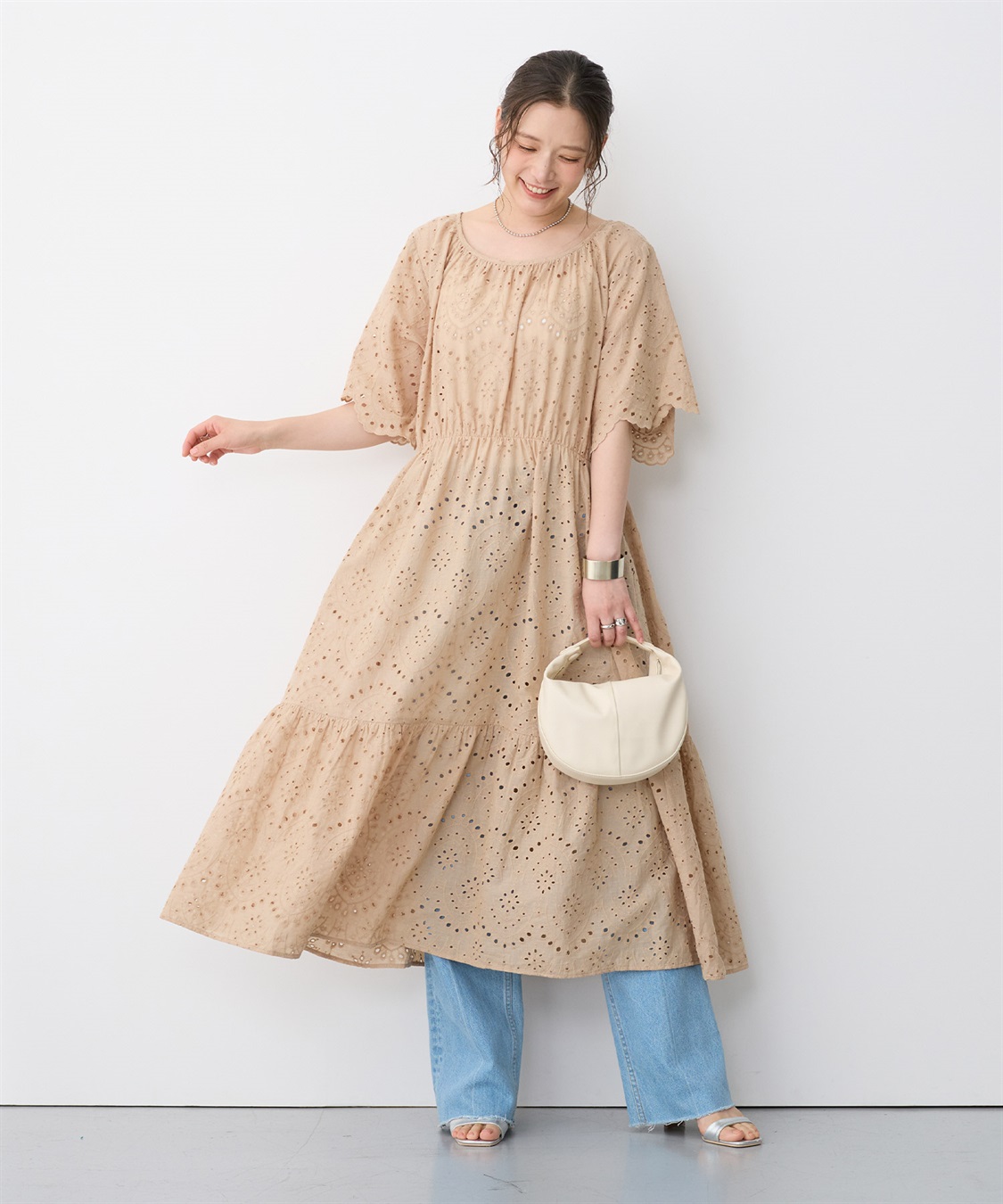 anyfee 【anyfee/プラスサイズ】パンチングレースワンピース_sub_3