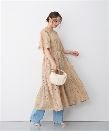 Life Style by cross marche 【anyfee/プラスサイズ】パンチングレースワンピース_subthumb_4