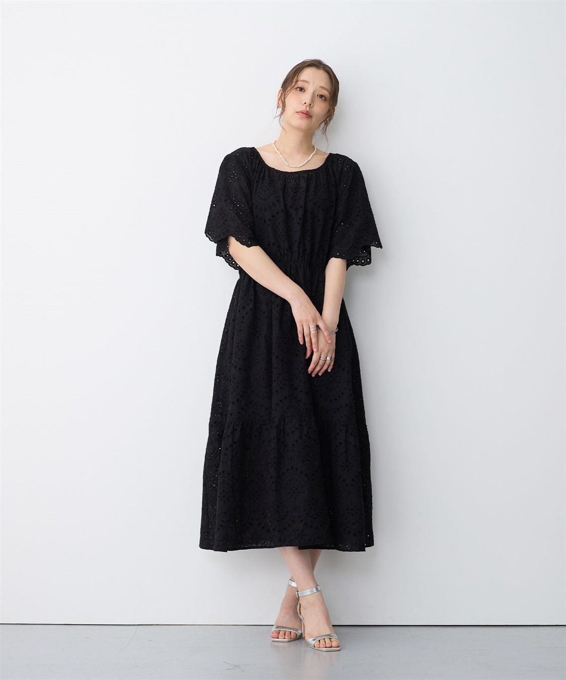anyfee 【anyfee/プラスサイズ】パンチングレースワンピース_sub_10