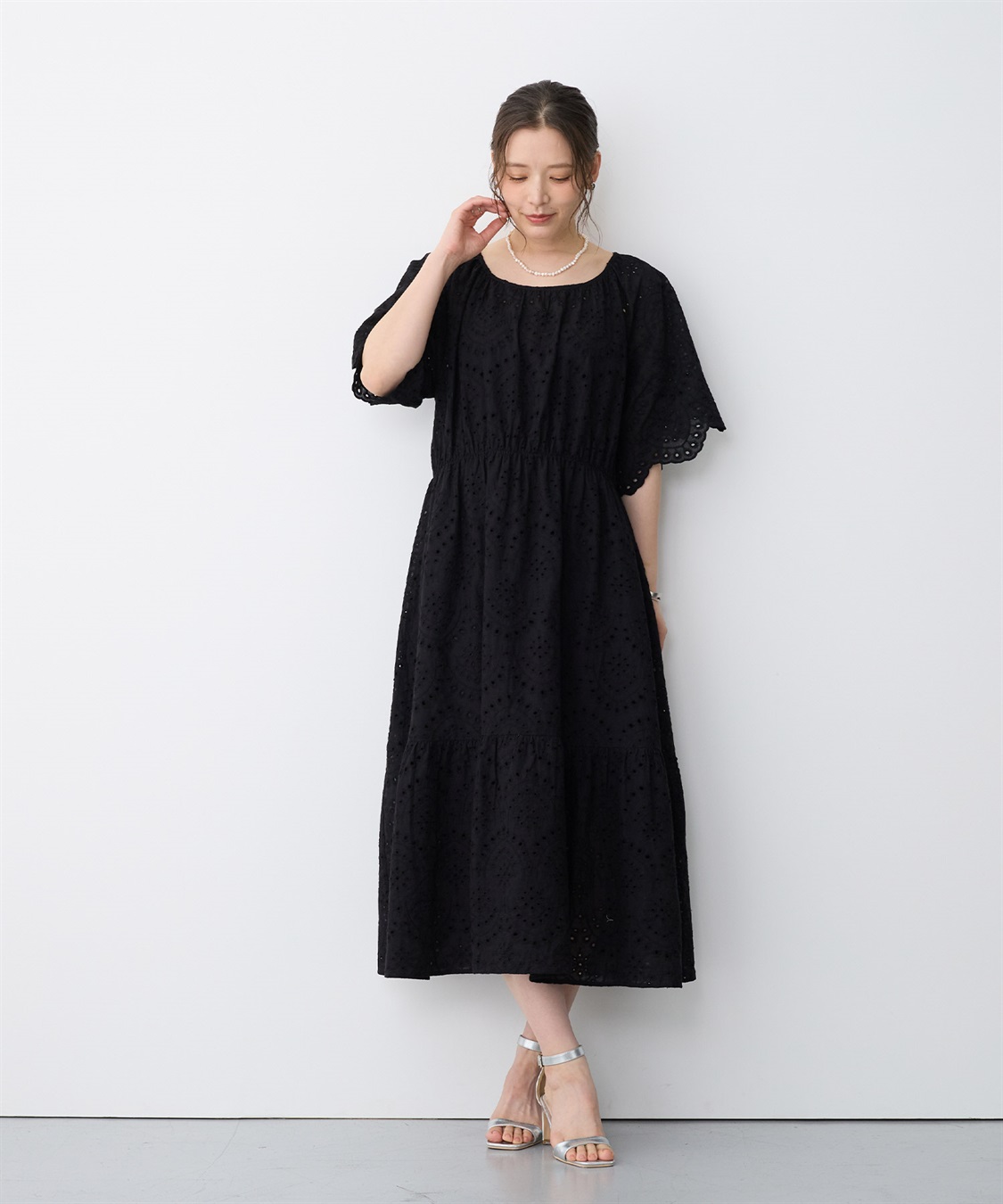 anyfee 【anyfee/プラスサイズ】パンチングレースワンピース_sub_11