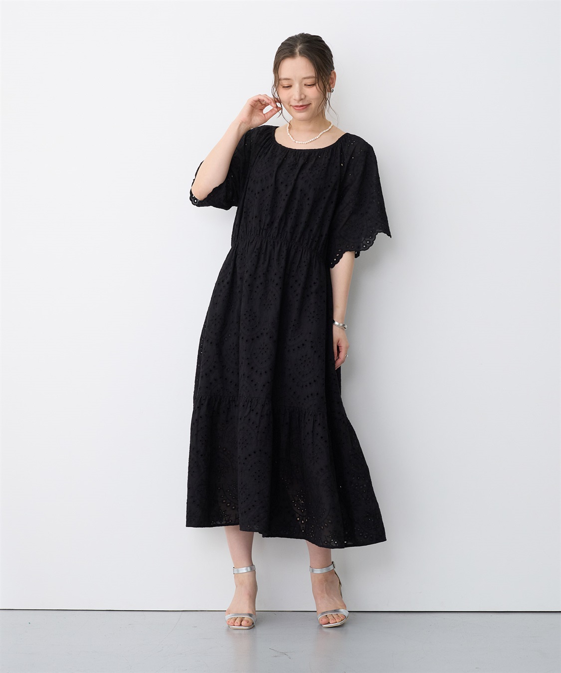 anyfee 【anyfee/プラスサイズ】パンチングレースワンピース_sub_12