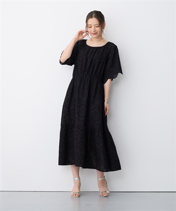 Life Style by cross marche 【anyfee/プラスサイズ】パンチングレースワンピース_subthumb_12