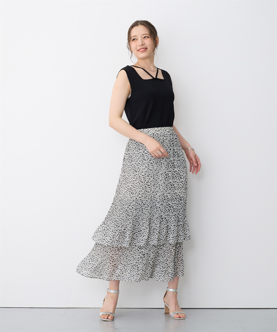 anyfee 【anyfee/プラスサイズ】スクエアネックデザインストリングニットタンクトップ（接触冷感）_sub_18