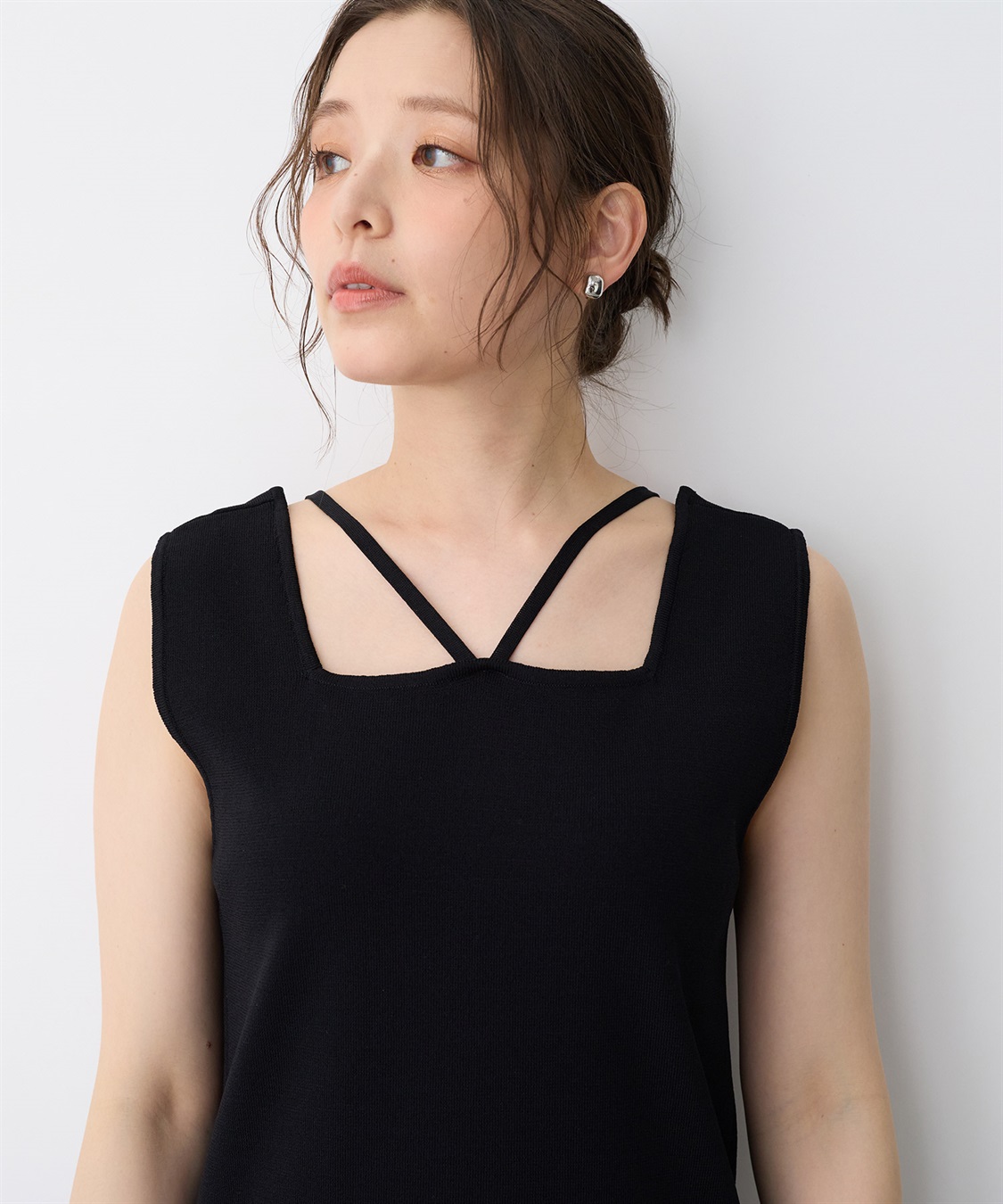 anyfee 【anyfee/プラスサイズ】スクエアネックデザインストリングニットタンクトップ（接触冷感）_sub_21