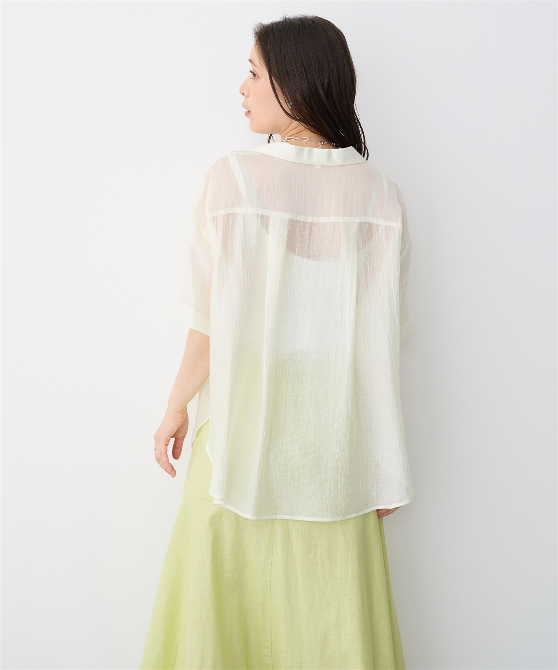 anyfee 【anyfee/プラスサイズ】シアー開襟シャツ_sub_20