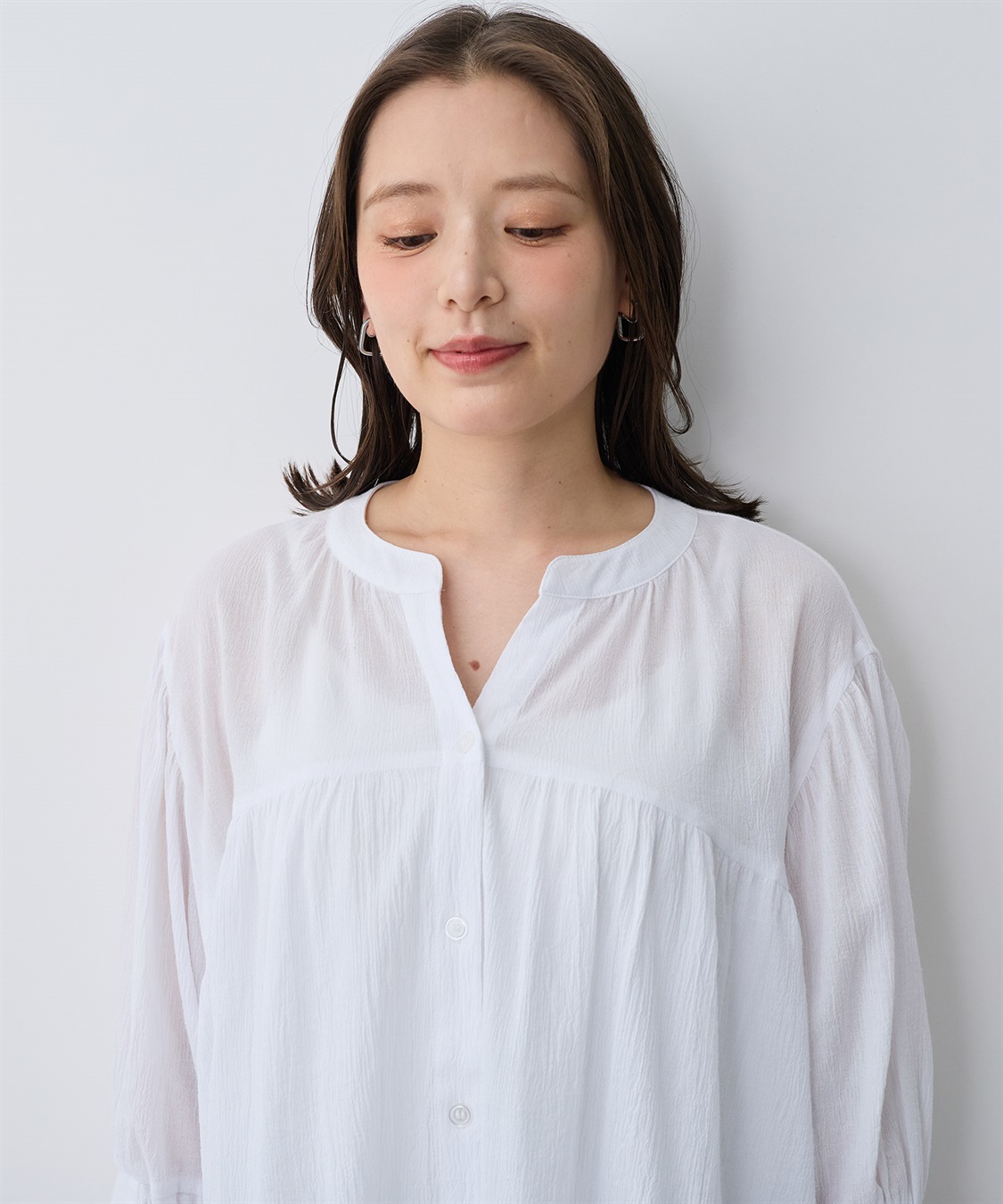 anyfee 【anyfee/プラスサイズ】リンクルギャザーフレアブラウス_sub_11