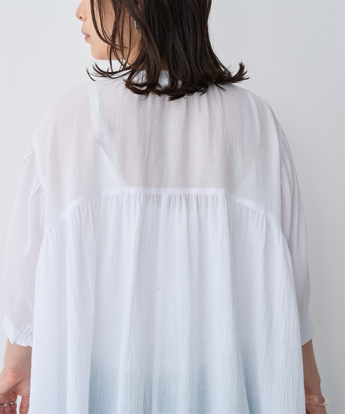 anyfee 【anyfee/プラスサイズ】リンクルギャザーフレアブラウス_sub_14