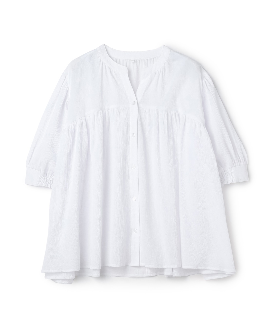 anyfee 【anyfee/プラスサイズ】リンクルギャザーフレアブラウス_sub_24