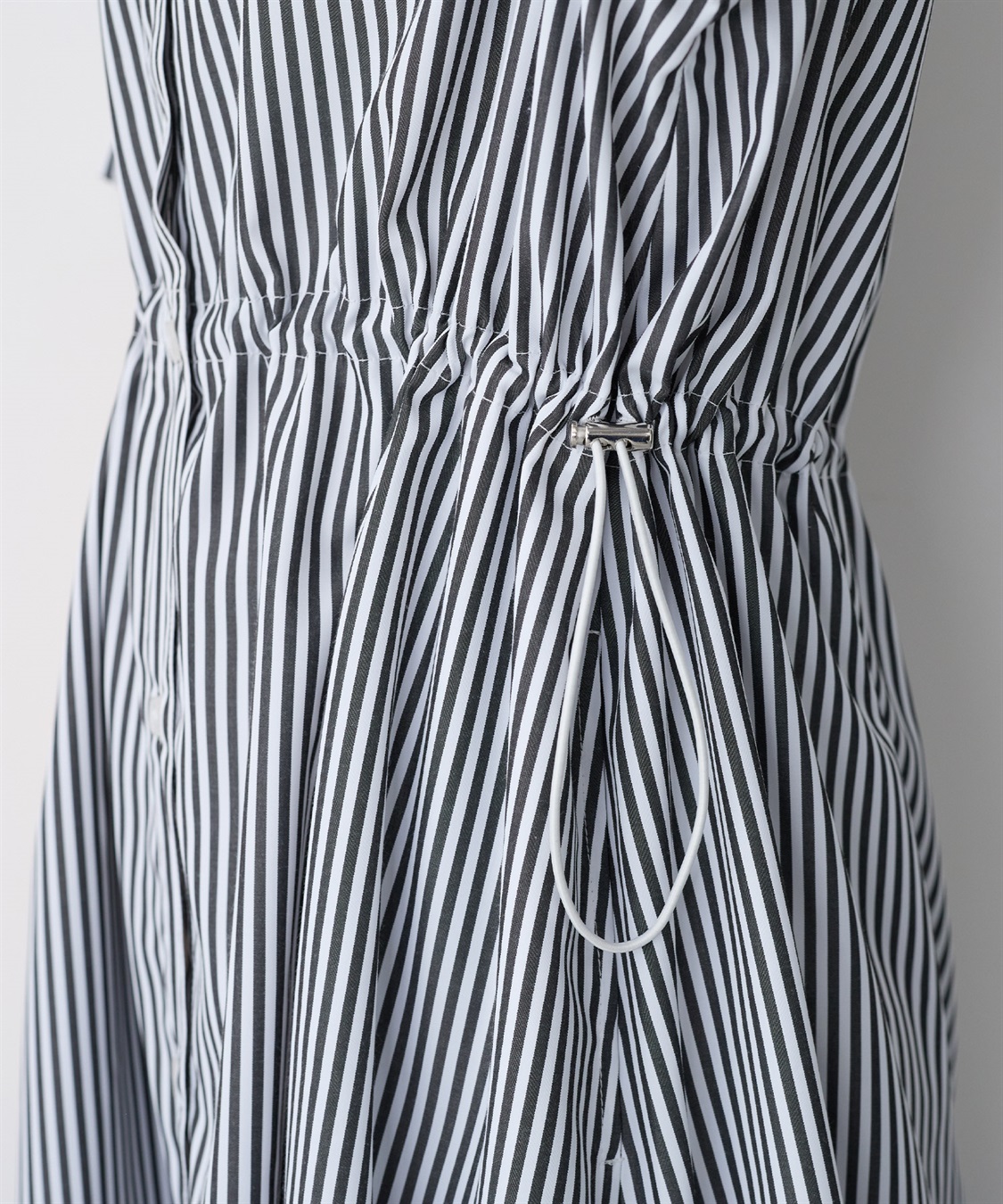 anyfee 【anyfee/プラスサイズ】ストライプ柄ドロストシャツ半袖ワンピース_sub_18