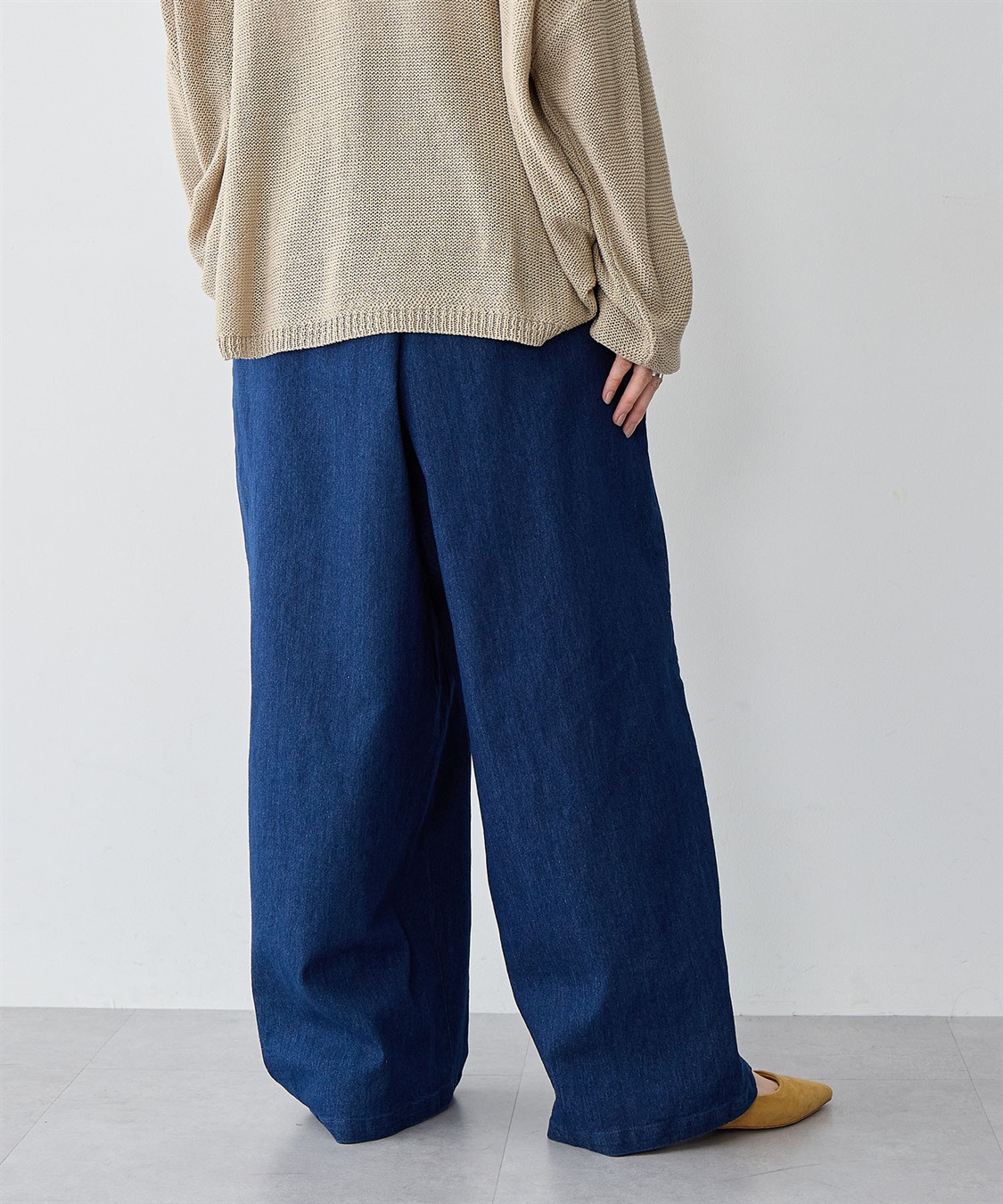 anyfee 【anyfee/大きいサイズ】ウエスト紐イージーデニムワイドパンツ《低身長サイズ有》_sub_10