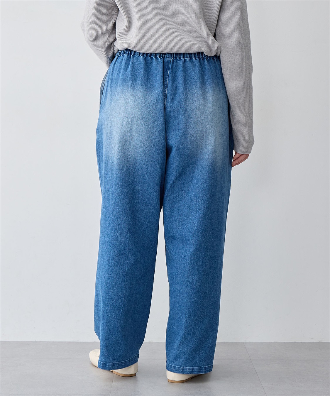 anyfee 【anyfee/大きいサイズ】ウエスト紐イージーデニムワイドパンツ《低身長サイズ有》_sub_24