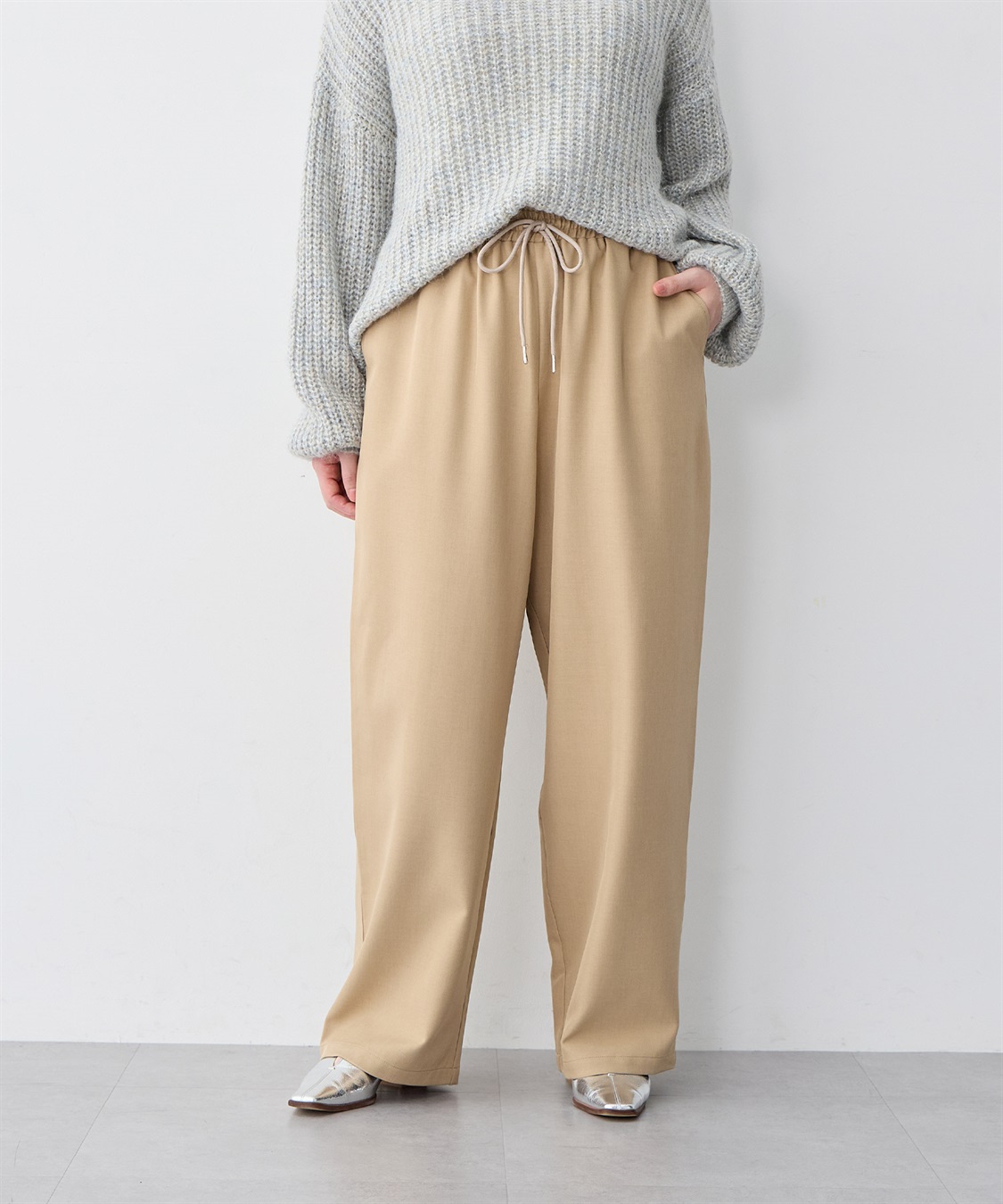 anyfee 【anyfee/大きいサイズ】とろみツイルイージーパンツ《低身長サイズ有》_sub_3