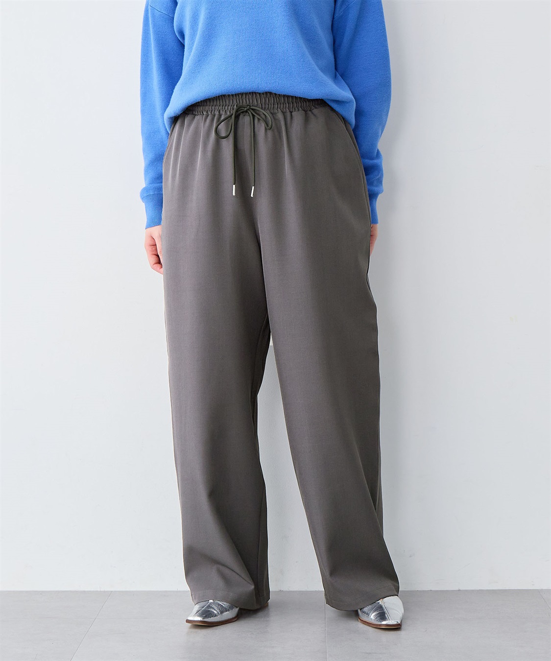 anyfee 【anyfee/大きいサイズ】とろみツイルイージーパンツ《低身長サイズ有》_sub_11