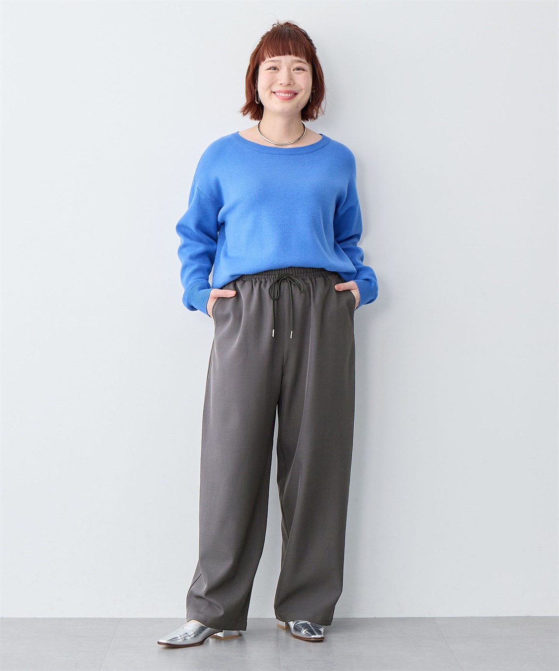 anyfee 【anyfee/大きいサイズ】とろみツイルイージーパンツ《低身長サイズ有》_sub_12