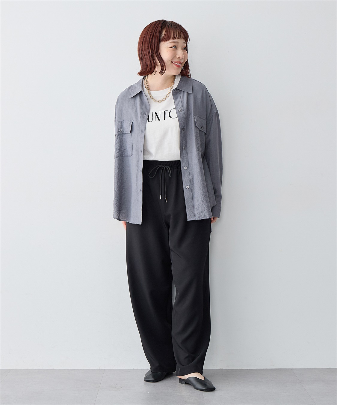 anyfee 【anyfee/大きいサイズ】とろみツイルイージーパンツ《低身長サイズ有》_sub_15