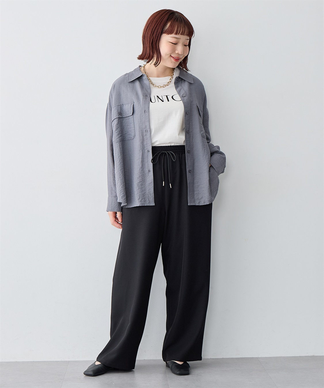 anyfee 【anyfee/大きいサイズ】とろみツイルイージーパンツ《低身長サイズ有》_sub_16