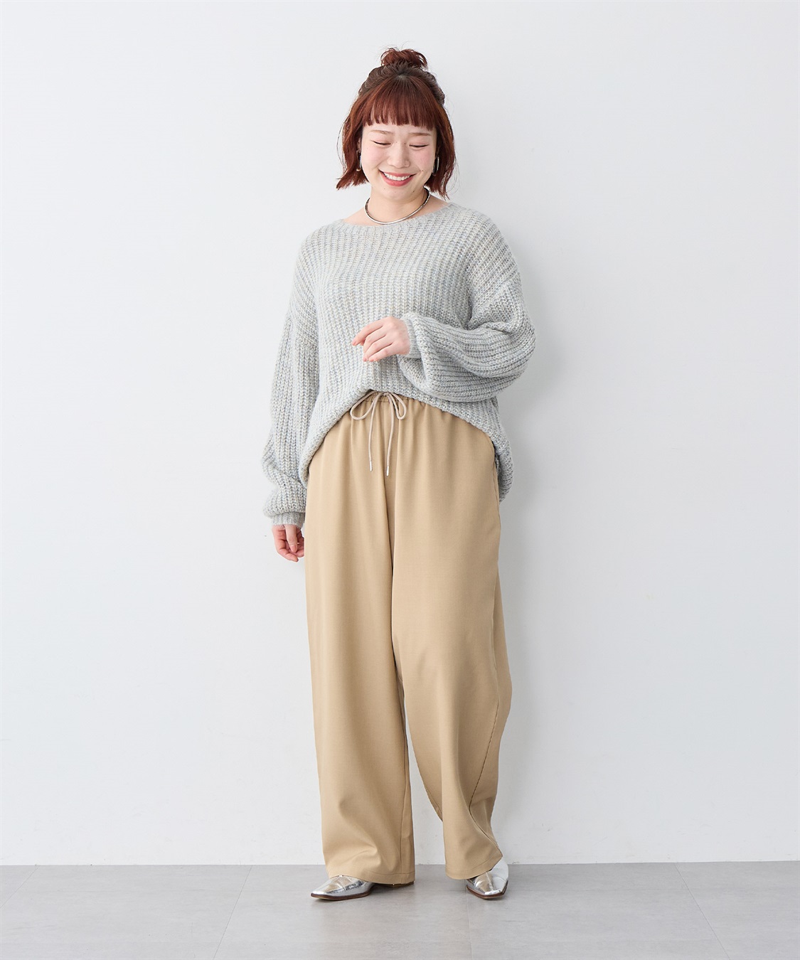 anyfee 【anyfee/大きいサイズ】とろみツイルイージーパンツ《低身長サイズ有》_sub_18