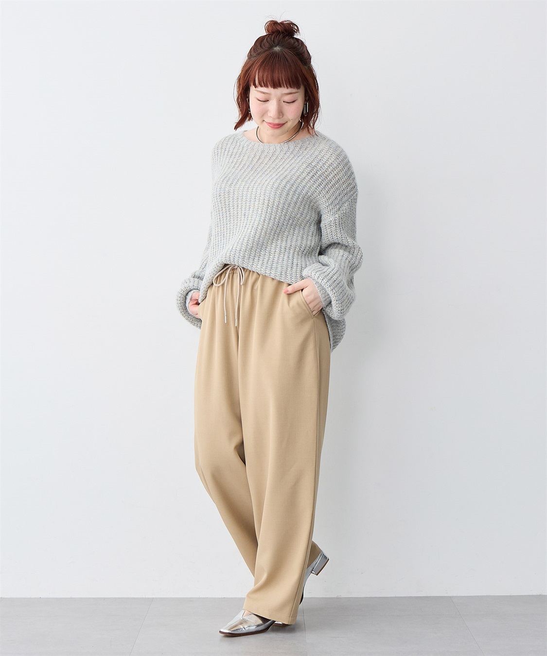 anyfee 【anyfee/大きいサイズ】とろみツイルイージーパンツ《低身長サイズ有》_sub_19