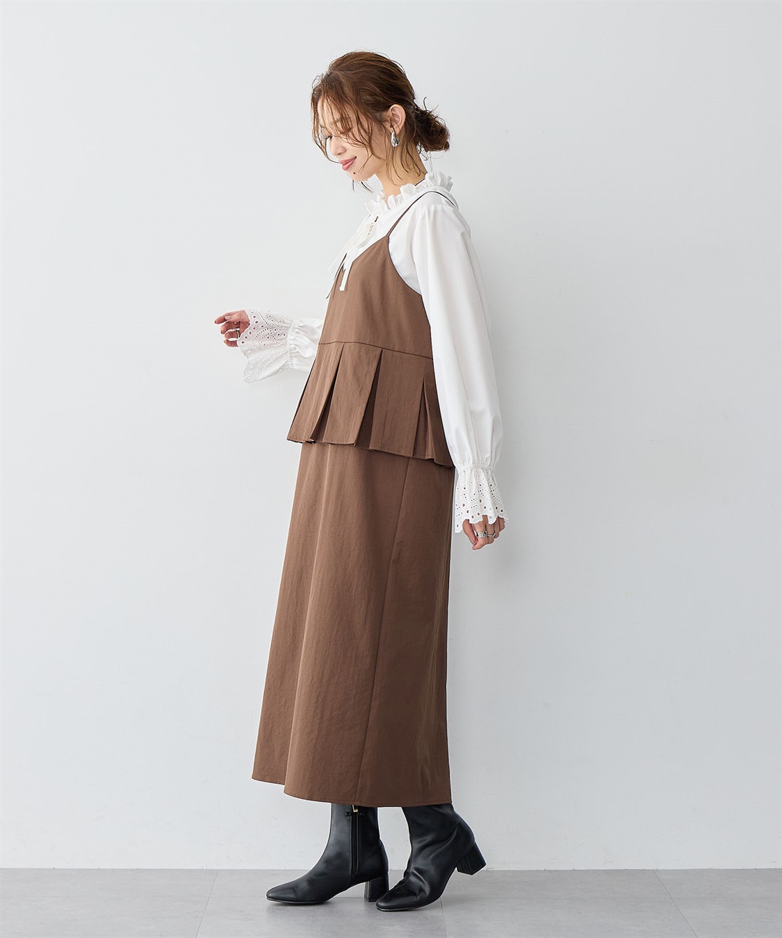 anyfee 【anyfee/大きいサイズ】ペプラムキャミワンピース_sub_5