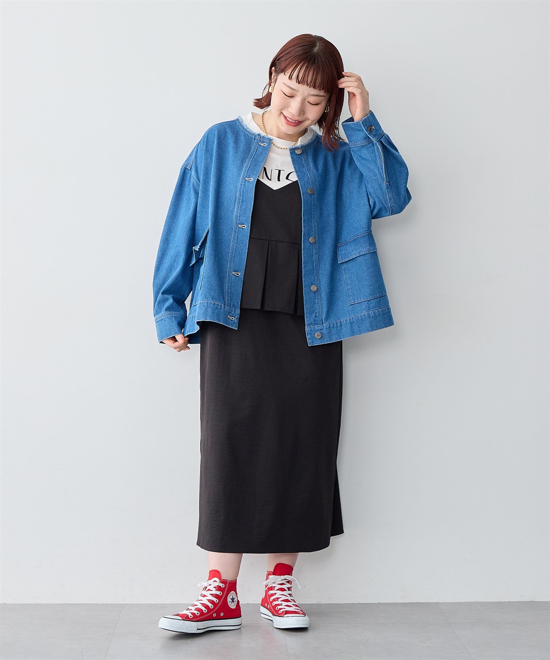 anyfee 【anyfee/大きいサイズ】ペプラムキャミワンピース_sub_22