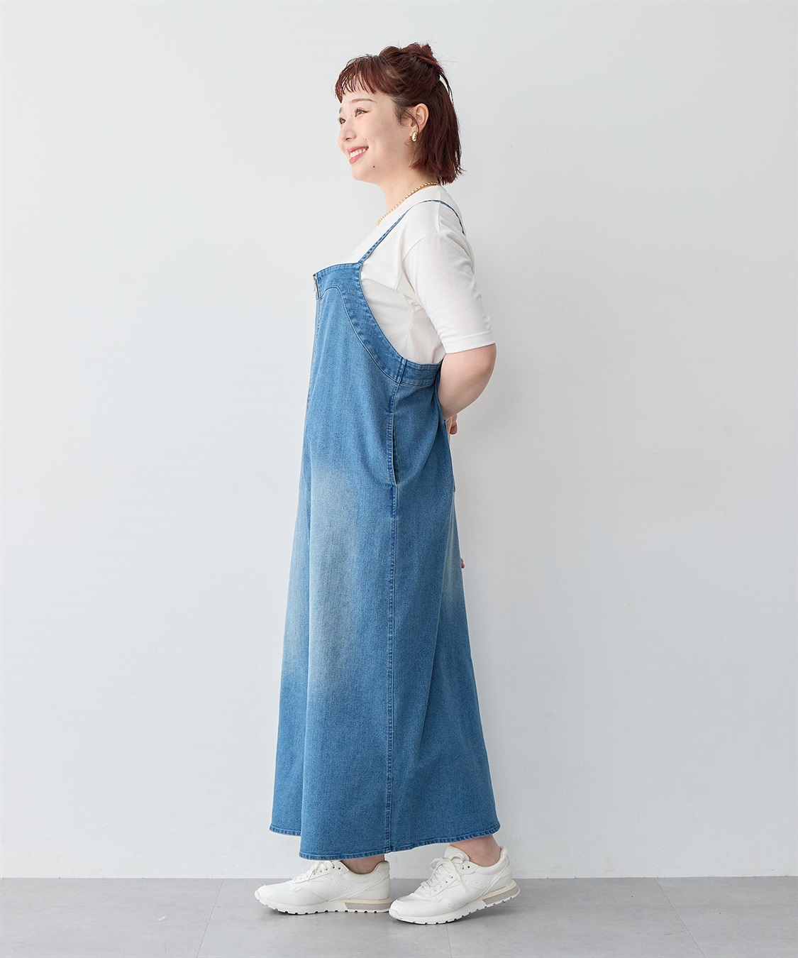 anyfee 【anyfee/大きいサイズ】フロントジップデニムキャミワンピース/ジャンパースカート_sub_12