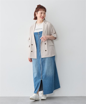 Life Style by cross marche 【anyfee/大きいサイズ】フロントジップデニムキャミワンピース/ジャンパースカート_subthumb_17