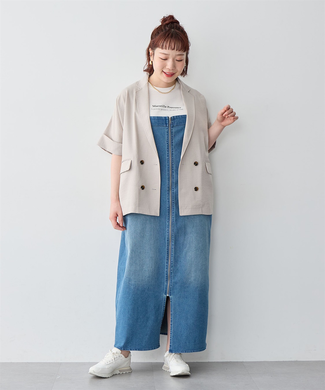 anyfee 【anyfee/大きいサイズ】フロントジップデニムキャミワンピース/ジャンパースカート_sub_21