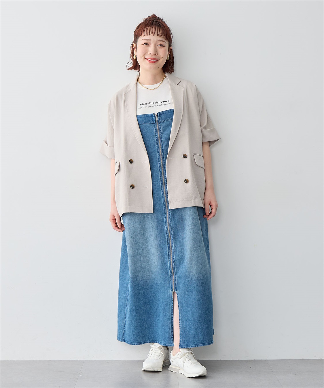 anyfee 【anyfee/大きいサイズ】フロントジップデニムキャミワンピース/ジャンパースカート_sub_22