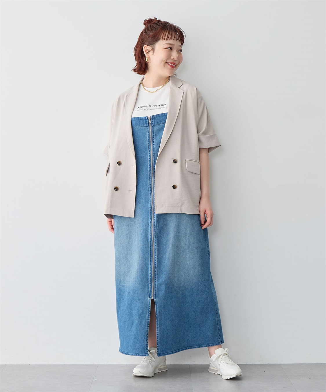 anyfee 【anyfee/大きいサイズ】フロントジップデニムキャミワンピース/ジャンパースカート_sub_23