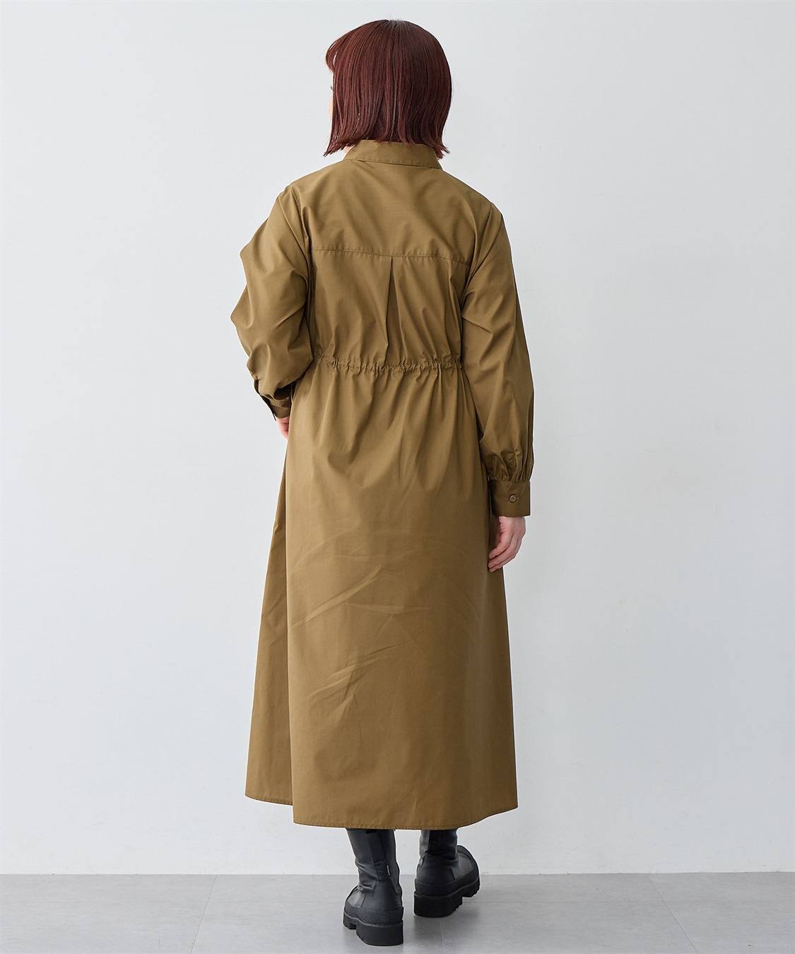 anyfee 【anyfee/大きいサイズ】ウエストドロストブロードシャツワンピース_sub_15