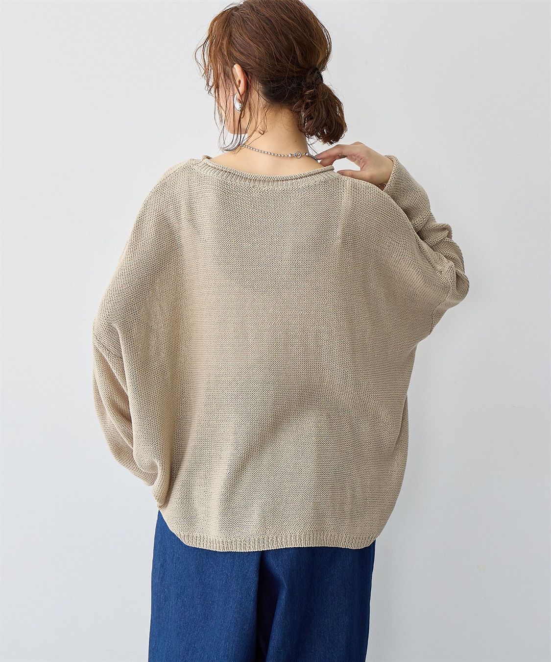 Life Style by cross marche 【anyfee/大きいサイズ】リネンライクルーズニットプルオーバー_sub_5