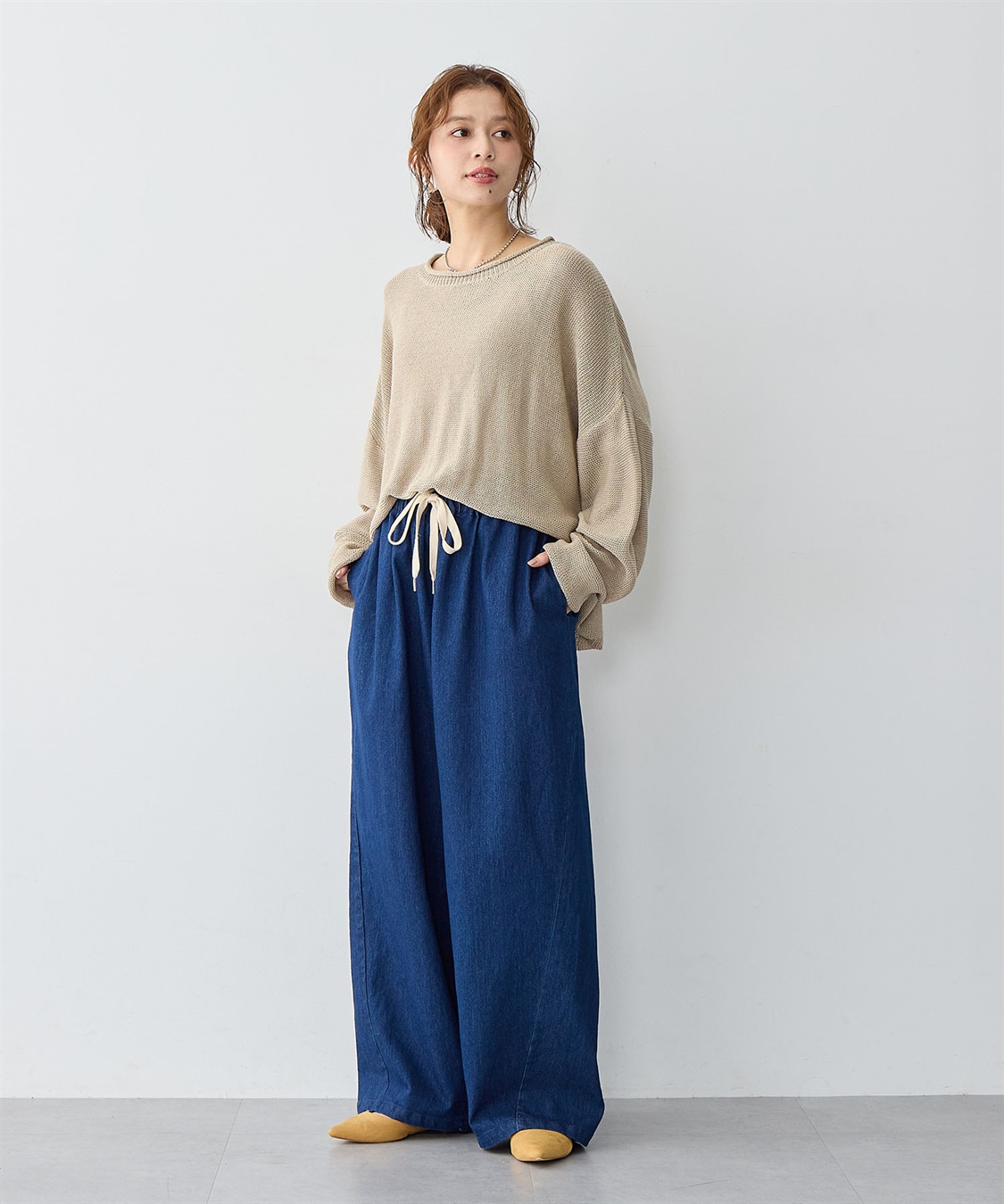 Life Style by cross marche 【anyfee/大きいサイズ】リネンライクルーズニットプルオーバー_sub_9