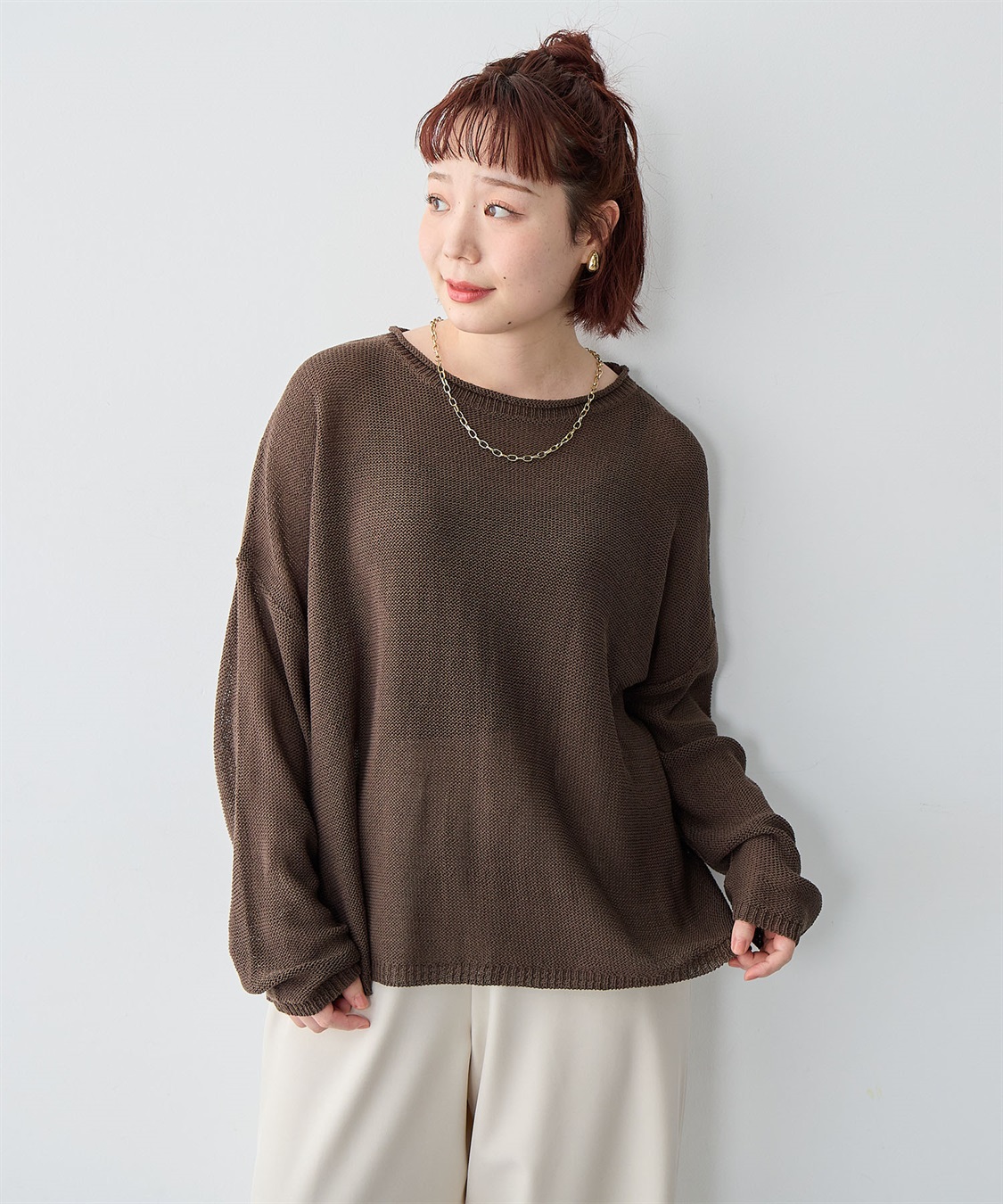 Life Style by cross marche 【anyfee/大きいサイズ】リネンライクルーズニットプルオーバー_sub_15