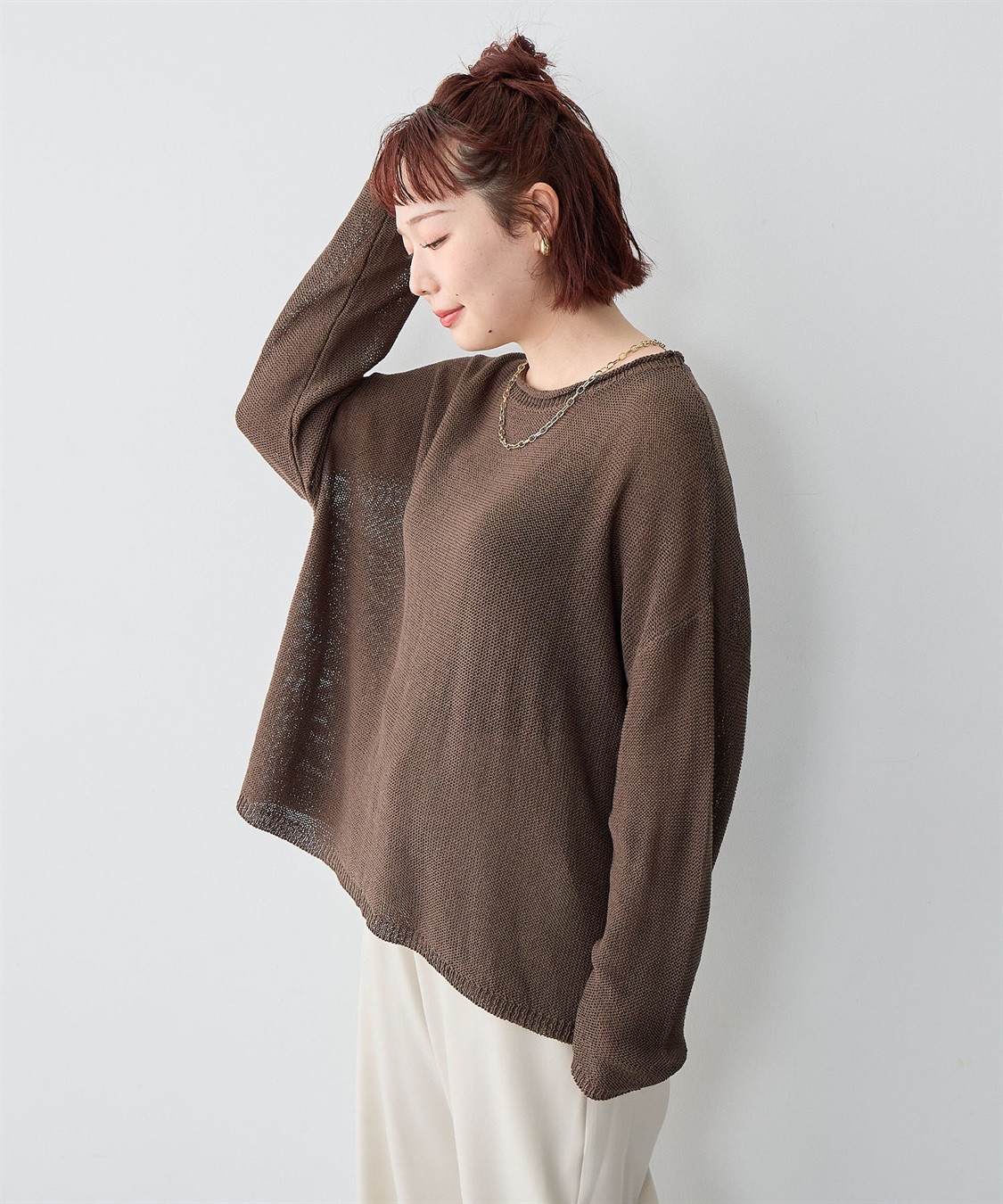 Life Style by cross marche 【anyfee/大きいサイズ】リネンライクルーズニットプルオーバー_sub_18