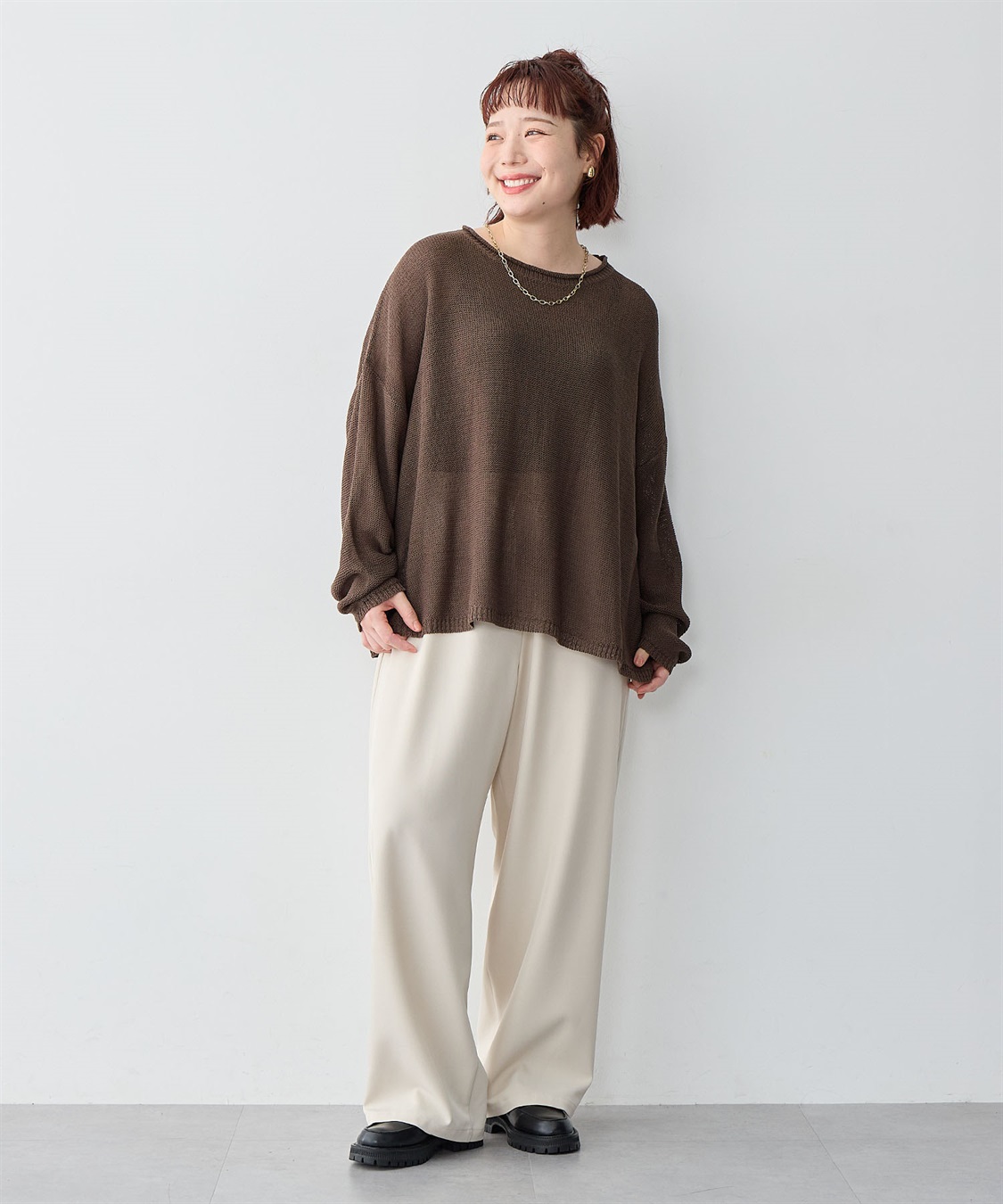 Life Style by cross marche 【anyfee/大きいサイズ】リネンライクルーズニットプルオーバー_sub_19