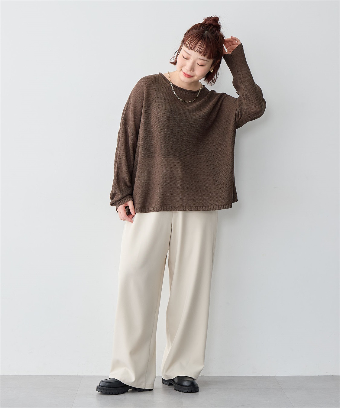 Life Style by cross marche 【anyfee/大きいサイズ】リネンライクルーズニットプルオーバー_sub_20