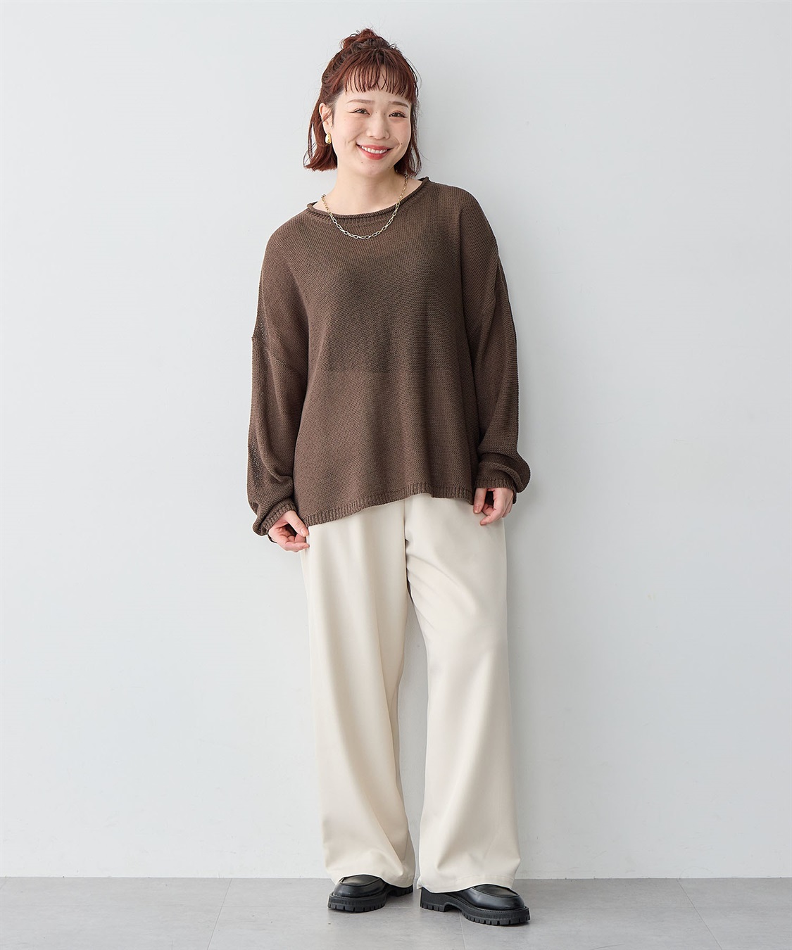 Life Style by cross marche 【anyfee/大きいサイズ】リネンライクルーズニットプルオーバー_sub_21