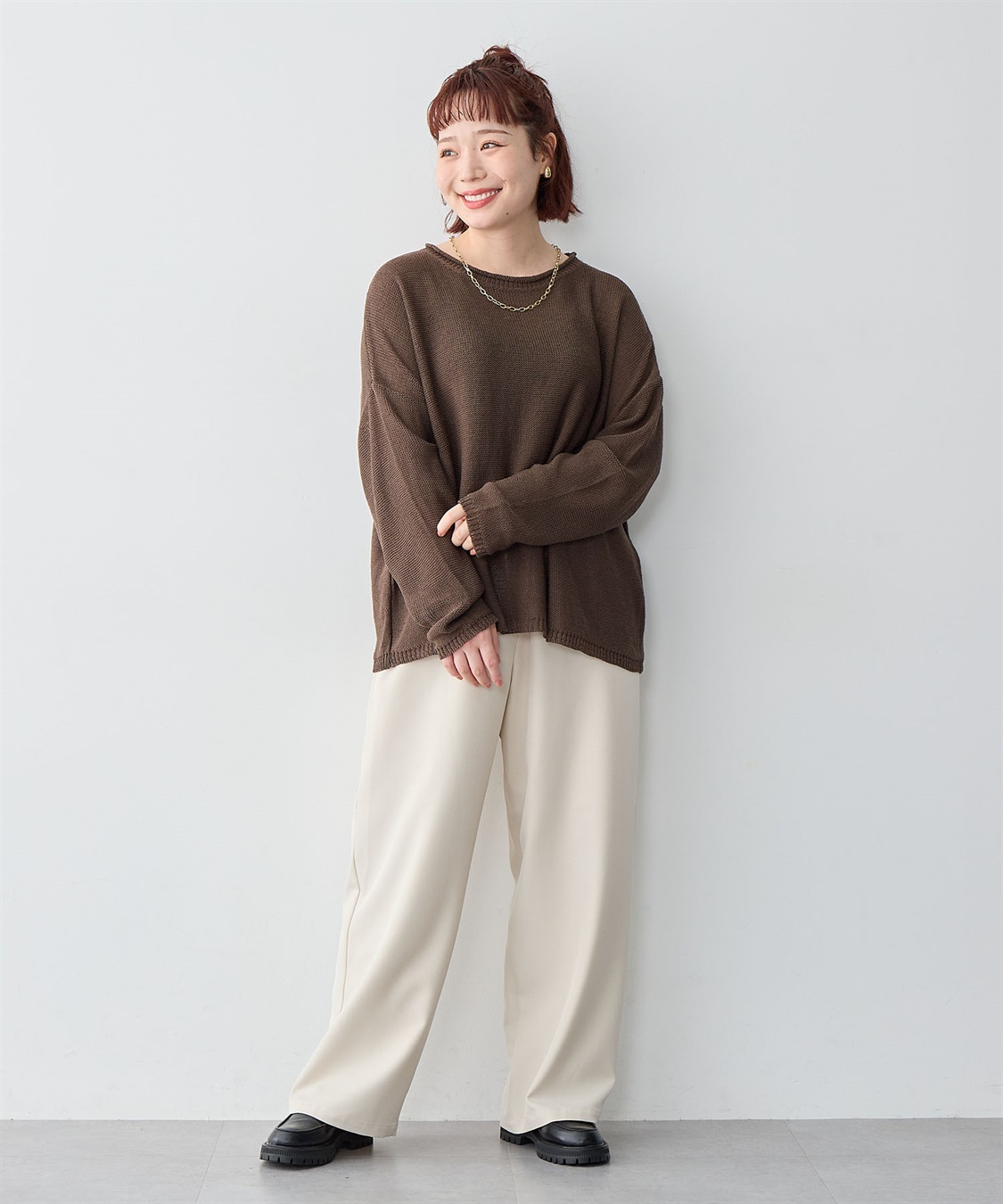 Life Style by cross marche 【anyfee/大きいサイズ】リネンライクルーズニットプルオーバー_sub_22