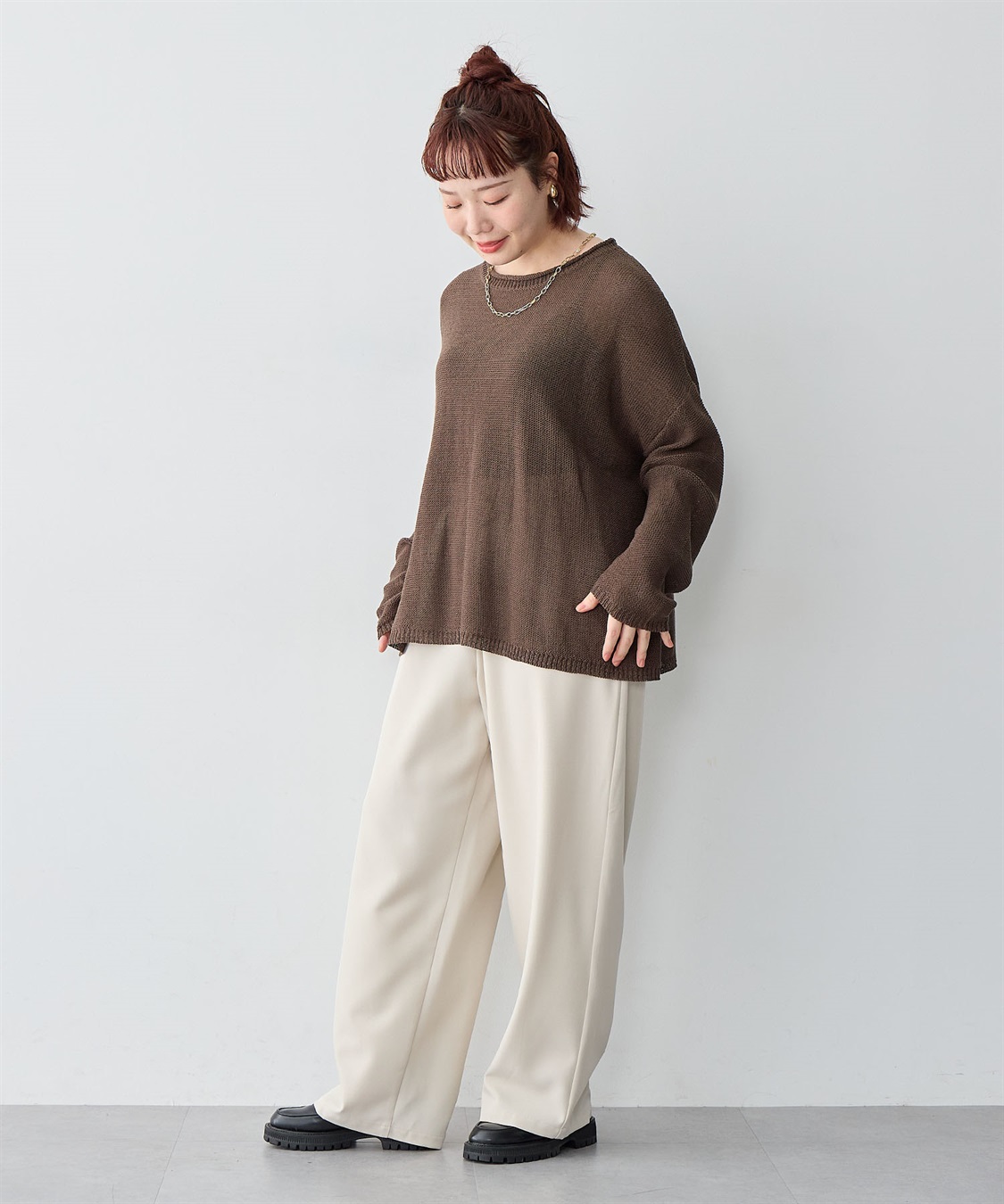 Life Style by cross marche 【anyfee/大きいサイズ】リネンライクルーズニットプルオーバー_sub_23