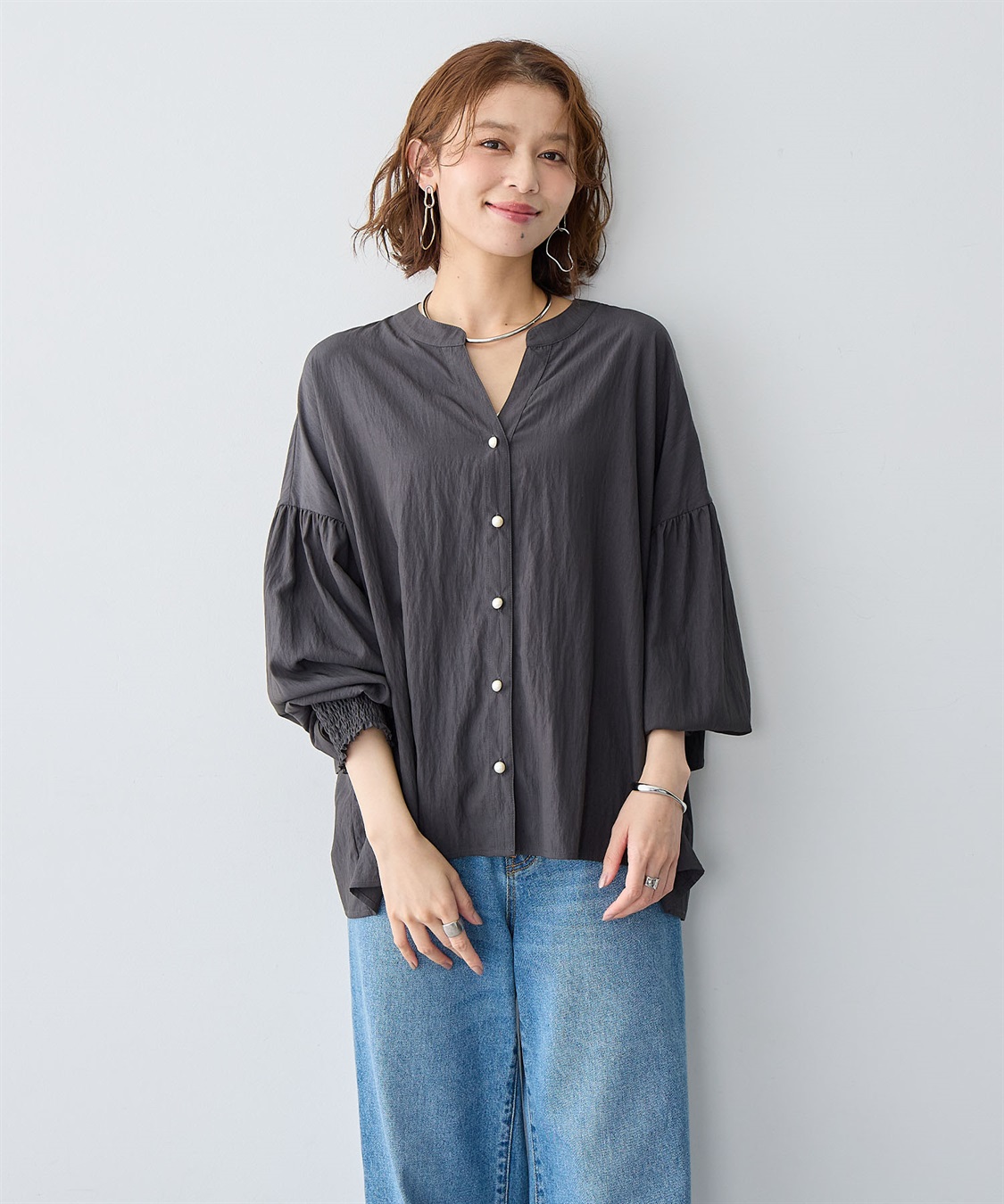 anyfee 【anyfee/大きいサイズ】バックデザインティアードフリルブラウス_sub_2