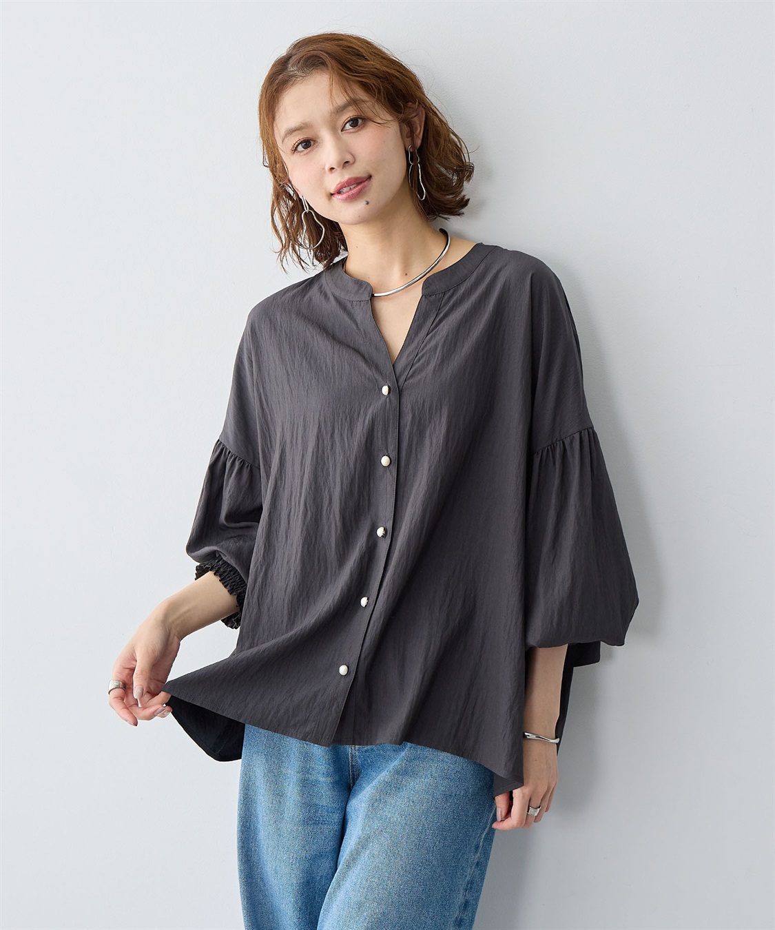 anyfee 【anyfee/大きいサイズ】バックデザインティアードフリルブラウス_sub_3