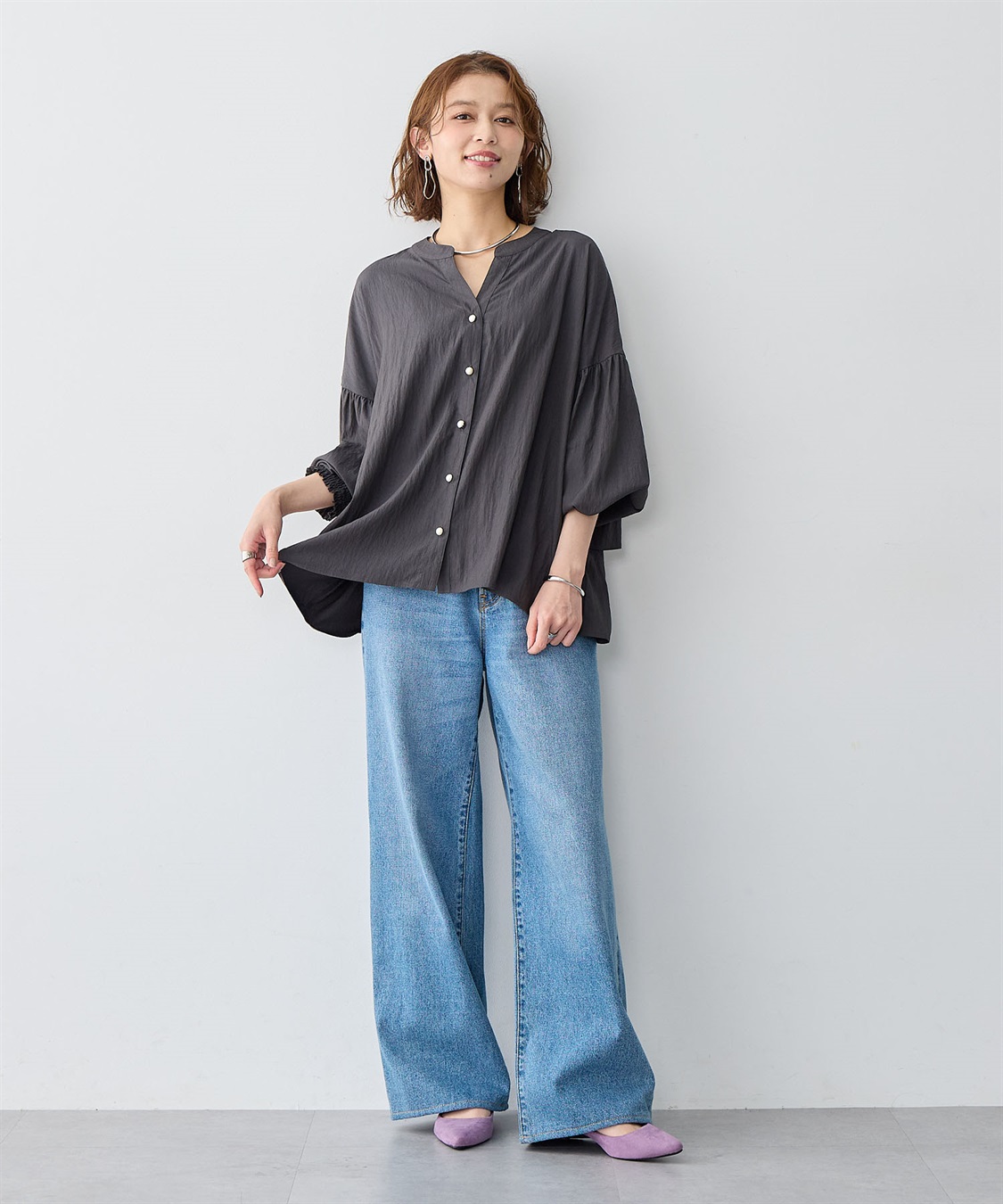 anyfee 【anyfee/大きいサイズ】バックデザインティアードフリルブラウス_sub_7