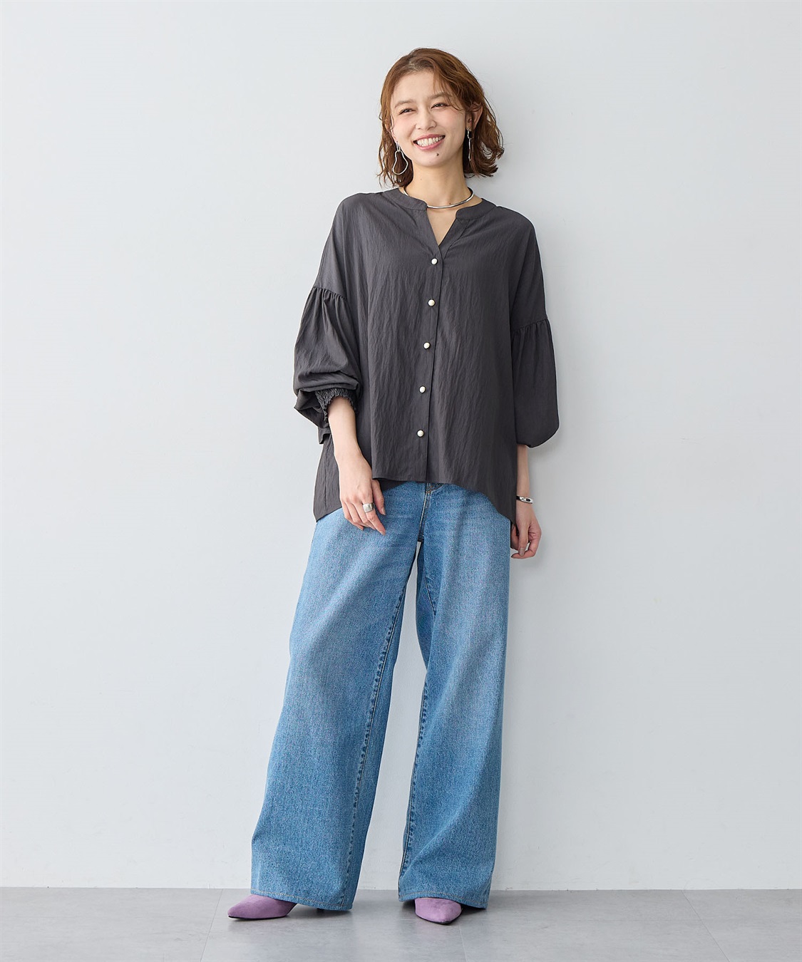 anyfee 【anyfee/大きいサイズ】バックデザインティアードフリルブラウス_sub_8